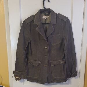 See By Chloe Gray Utility Jacket with Structured Shoulders